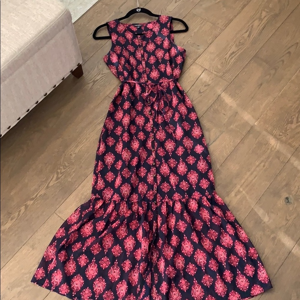 LUCKY BRAND chandelier pattern maxi sundress, XS,
